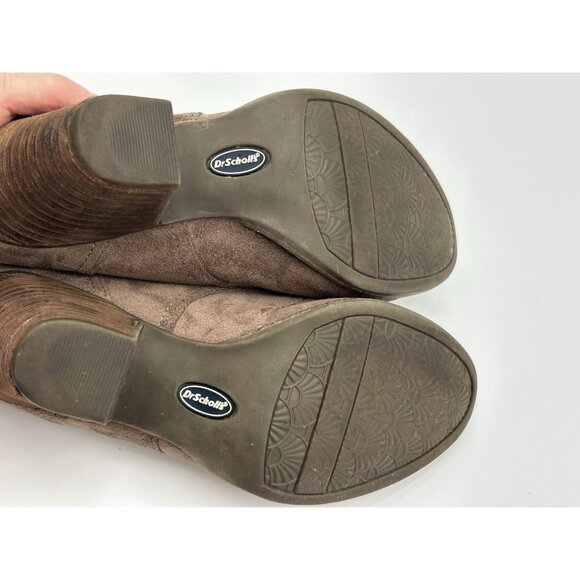 Dr. Scholl’s Cheer Lace-Up Ankle Bootie Block Heel Light Brown Suede US 6 M - Picture 7 of 9
